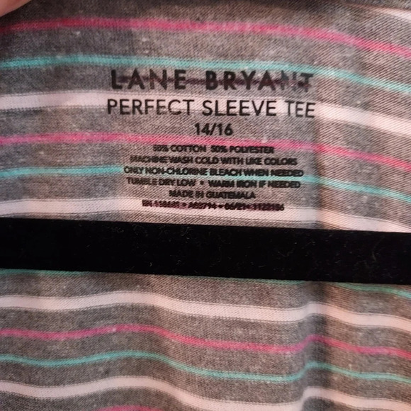 Lane Bryant Striped Perfect Sleeve Tee in Size 14/16 - Picture 2 of 7